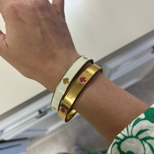 Kate Spade Bangle: White & Gold